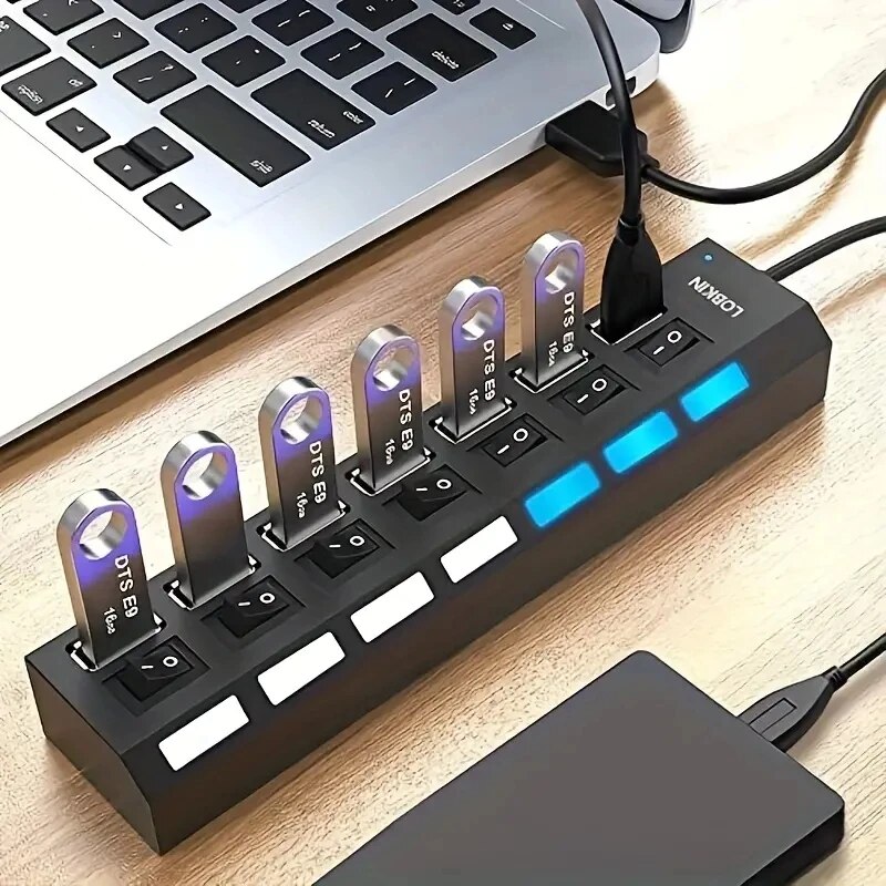 Desk Setup Usb Hub - Высокоскоростной 4/7-портовый USB-концентратор 2,0, расширитель, мульти-USB-сплиттер,