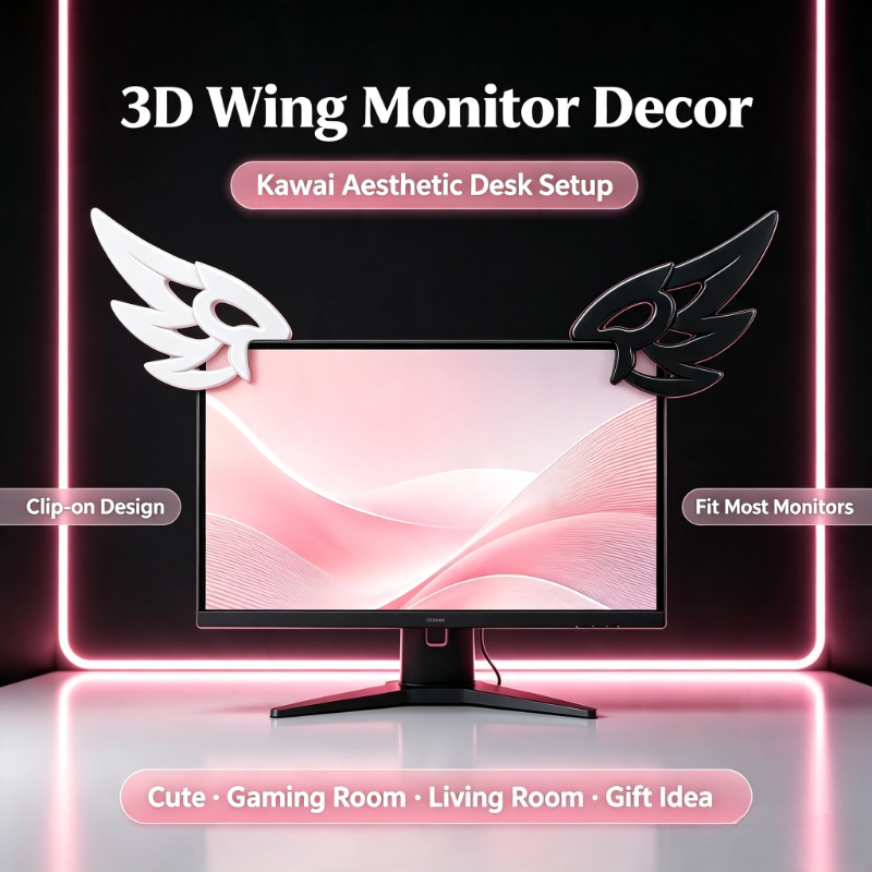 Desk Setup Aesthetic - Милый 3D-декор в виде крыльев для