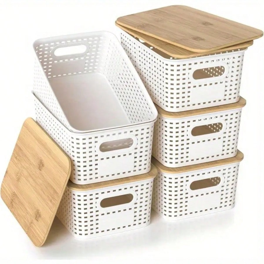 Drawer Organizer Bamboo - Набор из 6 штабелируемых контейнеров для