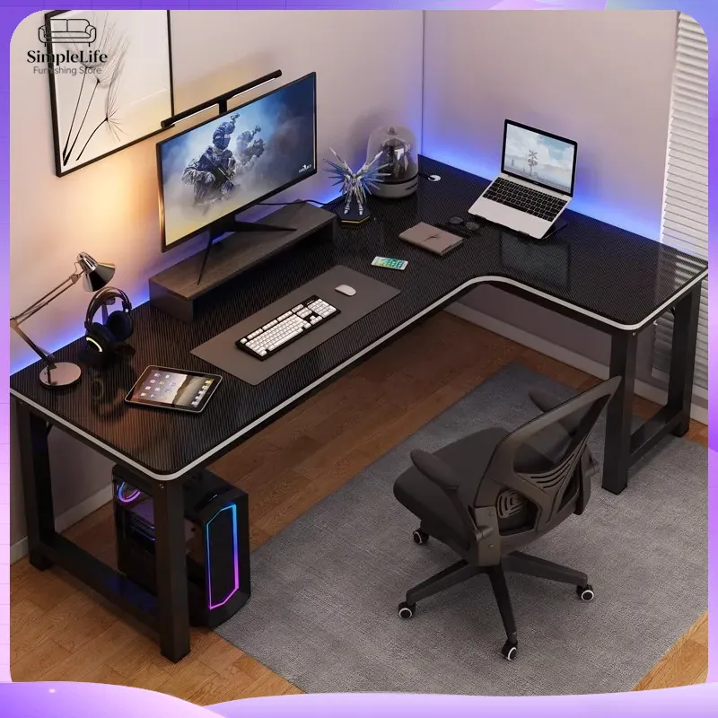 Desk Setup Laptop And Monitor - Угловой игровой компьютерный стол для ПК