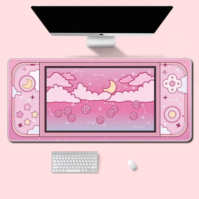 Desk Setup Aesthetic - Большой настольный коврик с луной и