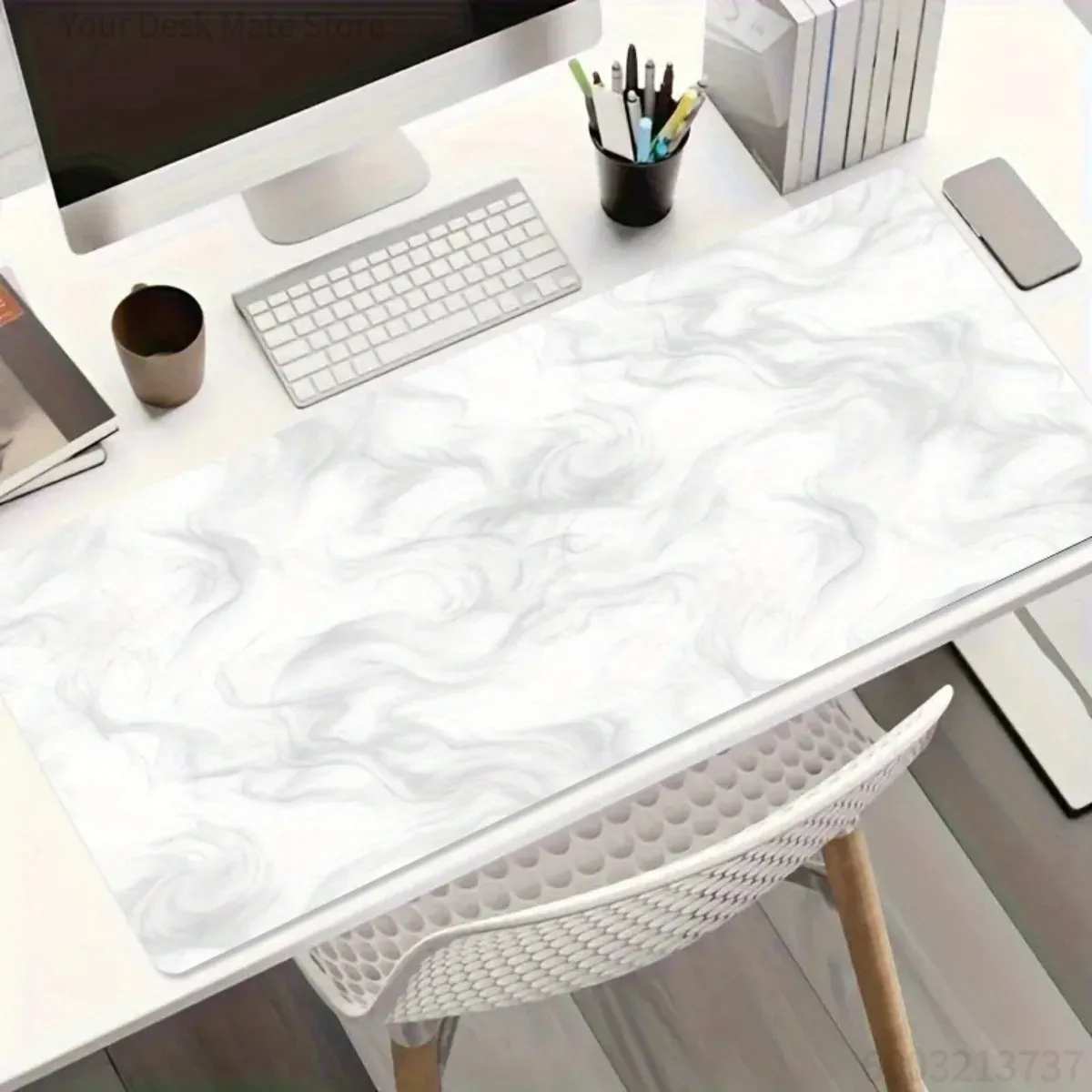 Desk Setup Laptop And Pc - Современный роскошный резиновый коврик для мыши