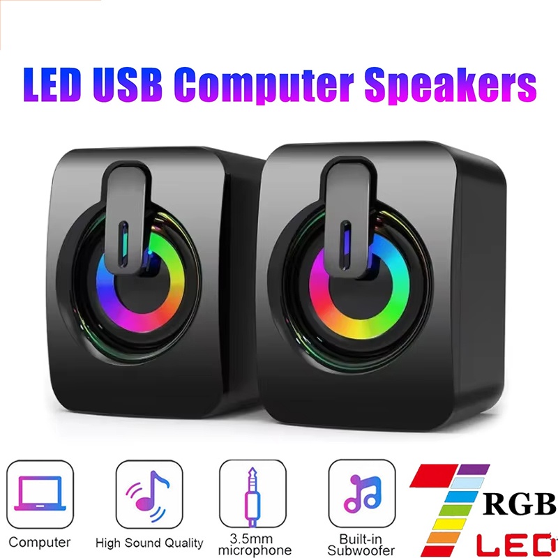Desk Setup Speakers - Компьютерные колонки HiFi, стереомикрофон, аудиоколонки для