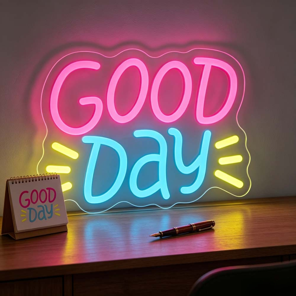 Desk Setup Aesthetic - Неоновая вывеска Good Day, светодиодная, с