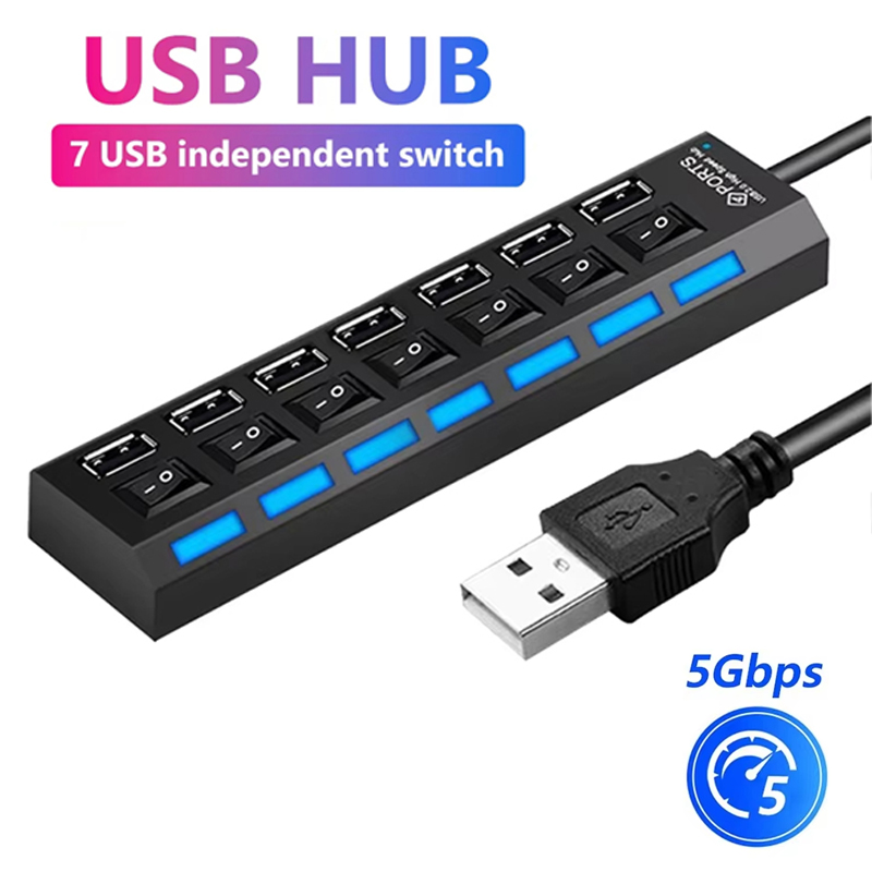 Desk Setup Usb Hub - 7-портовый USB 2.0-хаб-разветвитель для ноутбуков и