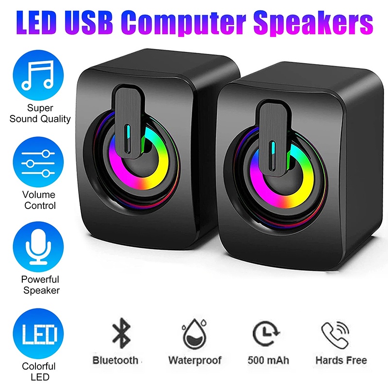 Desk Setup Speakers - Мини-компьютерные колонки с регулировкой громкости, стереозвуком,