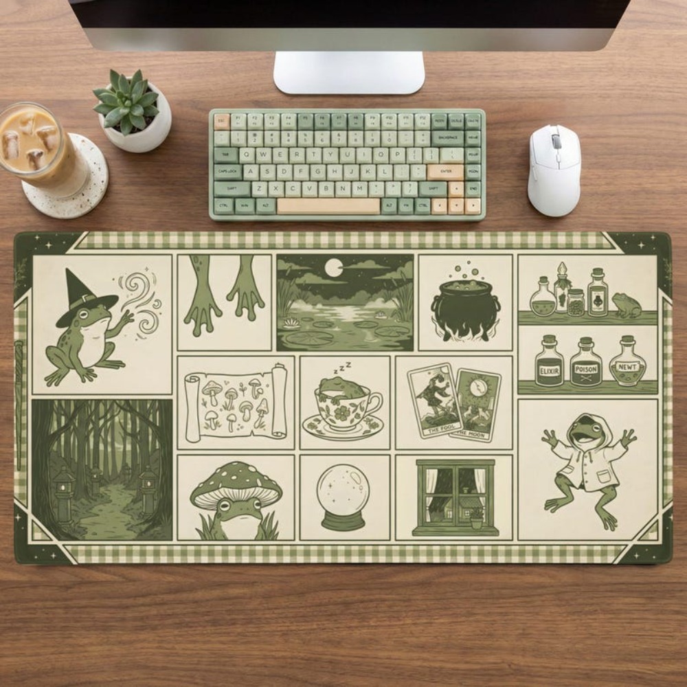 Коврик для стола Witchy Frog A – обзор и цена Desk Setup Aesthetic