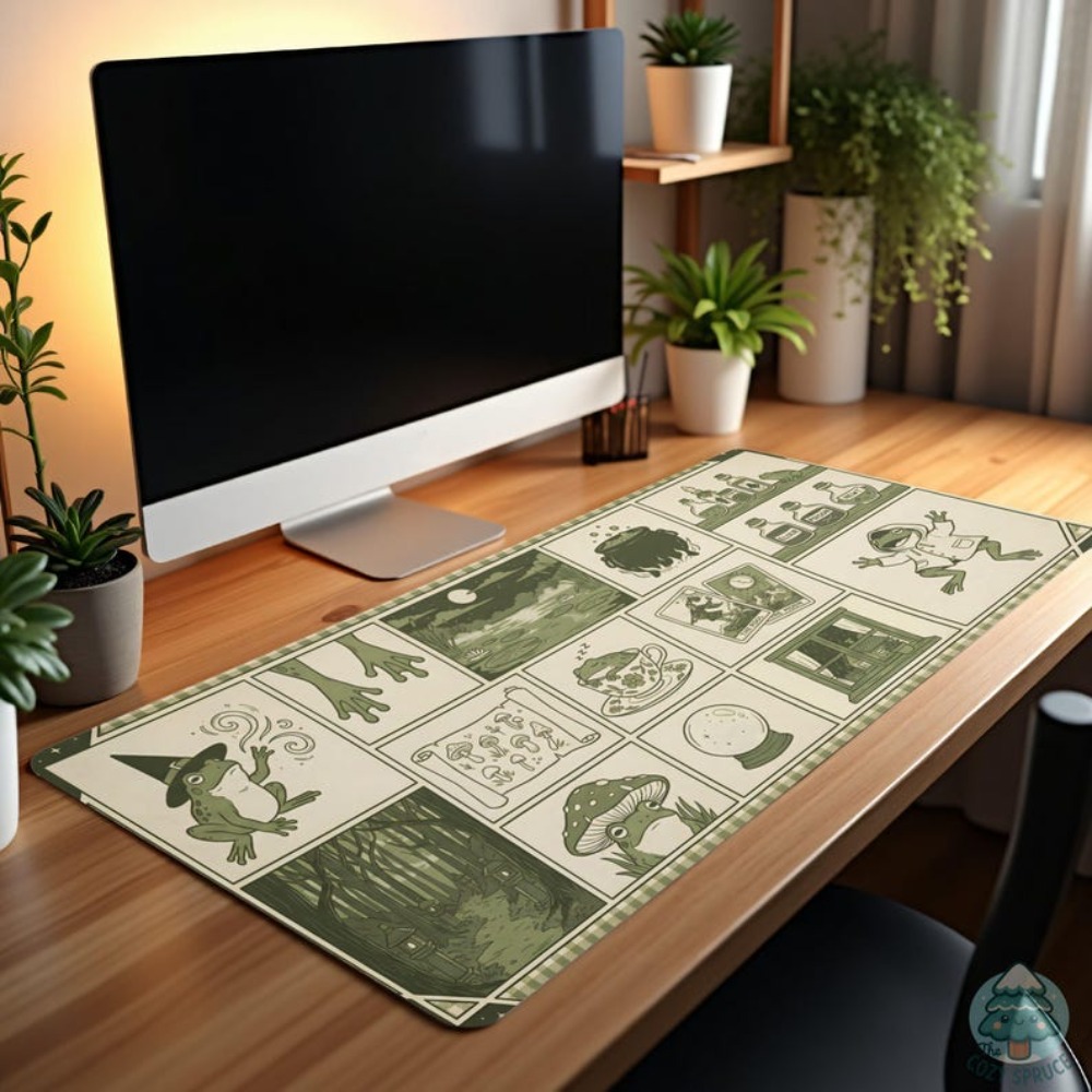 Коврик для стола Witchy Frog A – обзор и цена Desk Setup Aesthetic