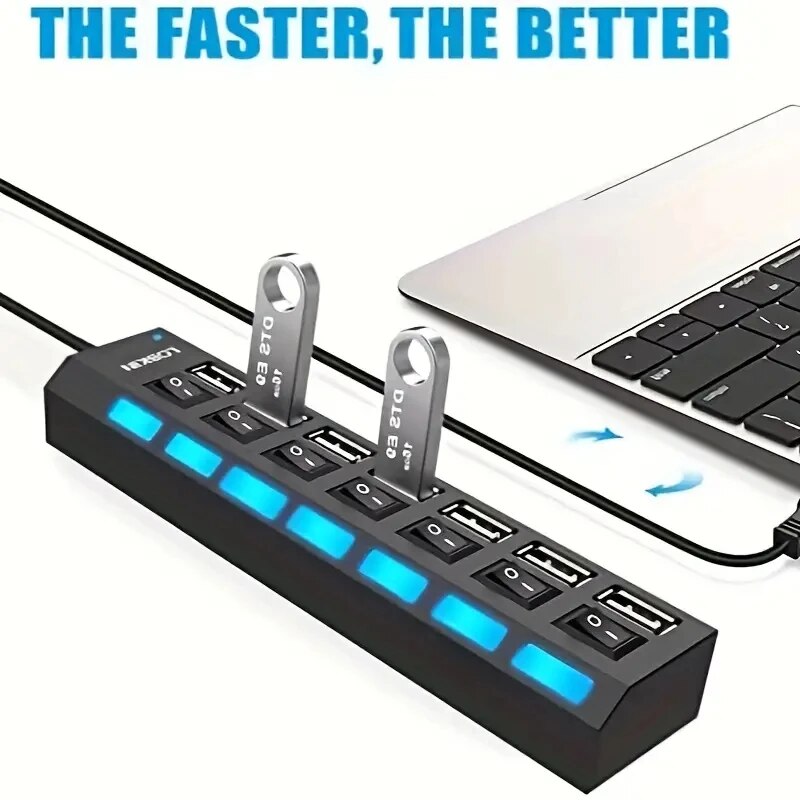 Высокоскоростной 4/7-портовый  – обзор и цена Desk Setup Usb Hub