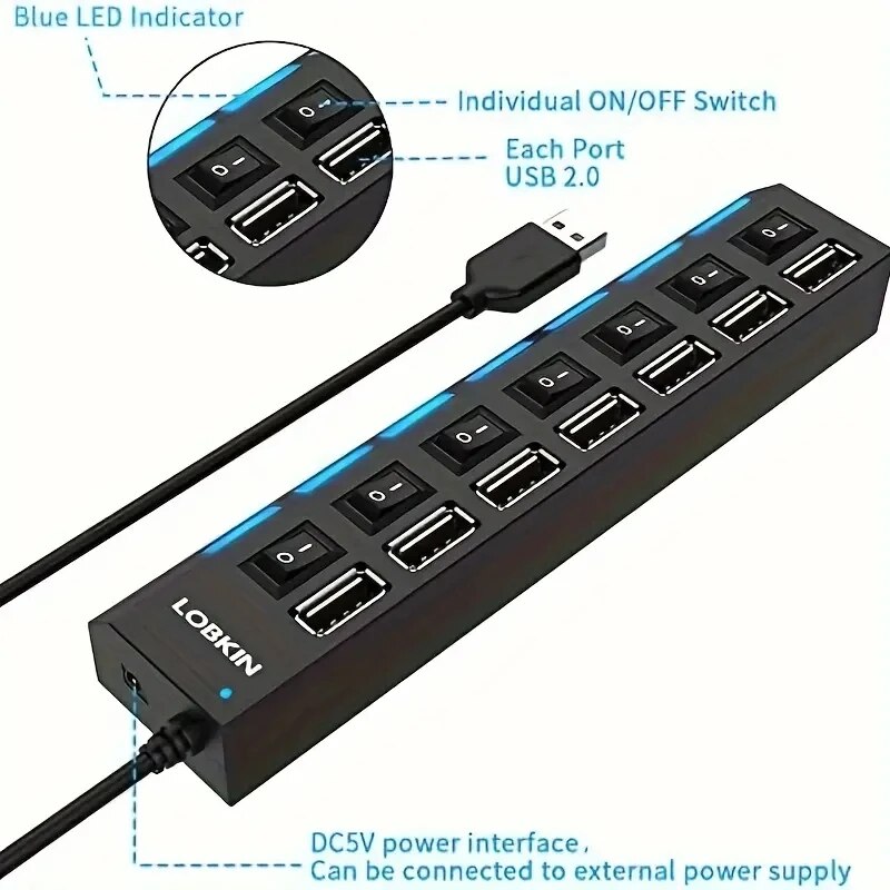 Высокоскоростной 4/7-портовый  – обзор и цена Desk Setup Usb Hub