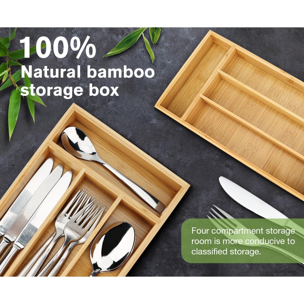 Прочный бамбуковый органайзер  – обзор и цена Drawer Organizer Bamboo