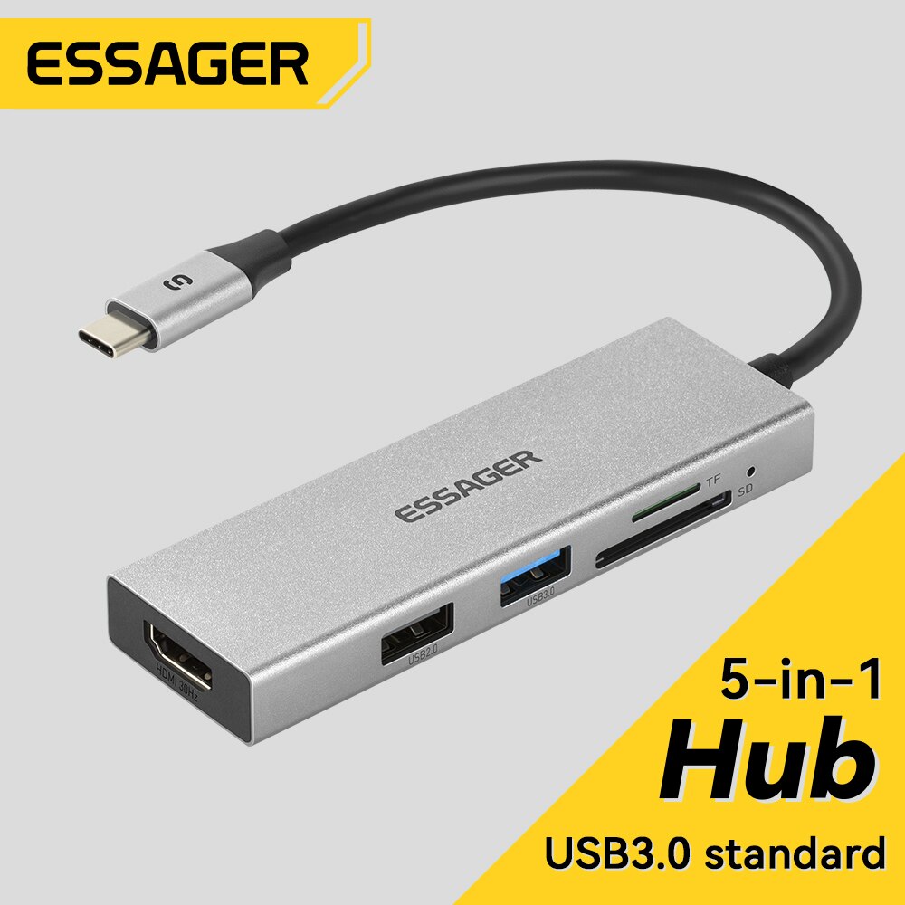 Essager 5 в 1 USB C концентрат – обзор и цена Desk Setup Usb Hub
