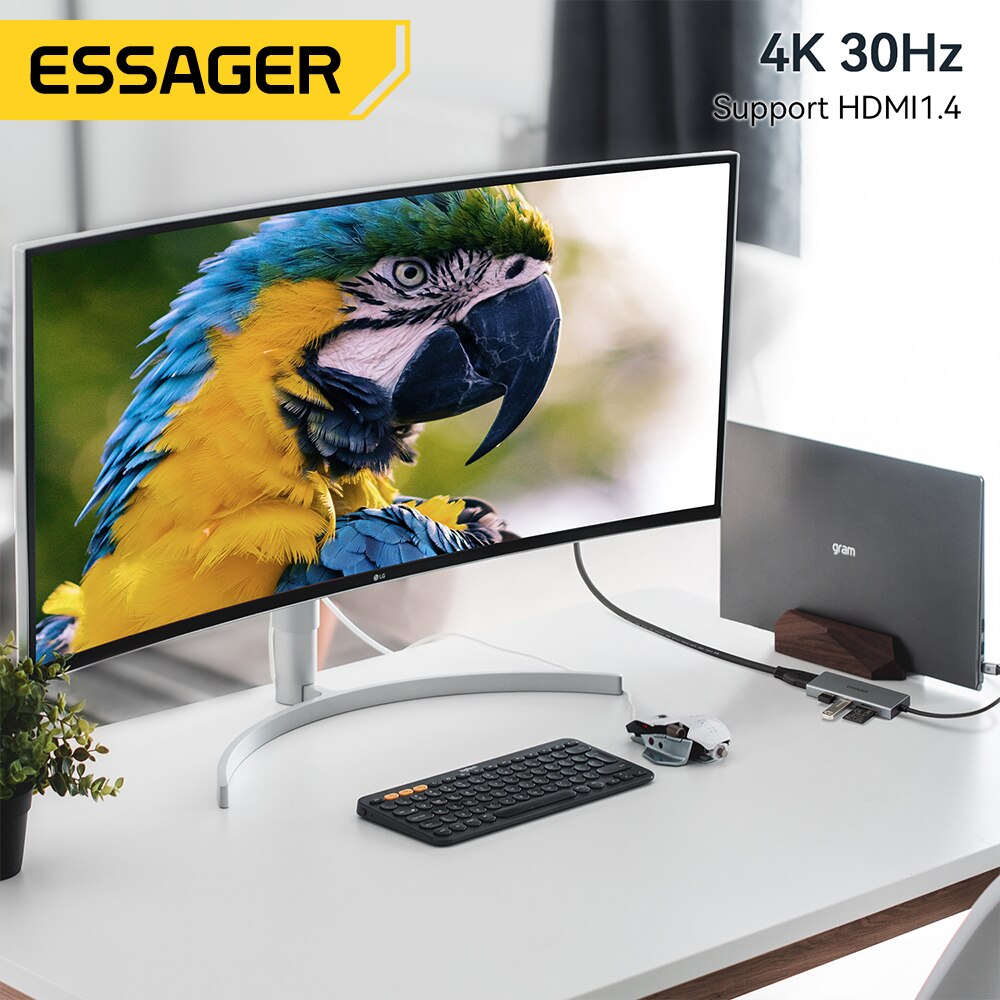 Essager 5 в 1 USB C концентрат – обзор и цена Desk Setup Usb Hub