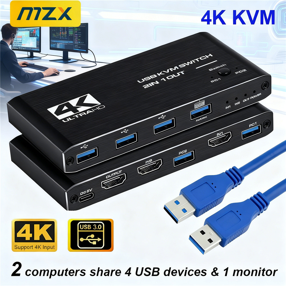 KVM-переключатель 4K 60 Гц, US – обзор и цена Desk Setup Usb Hub