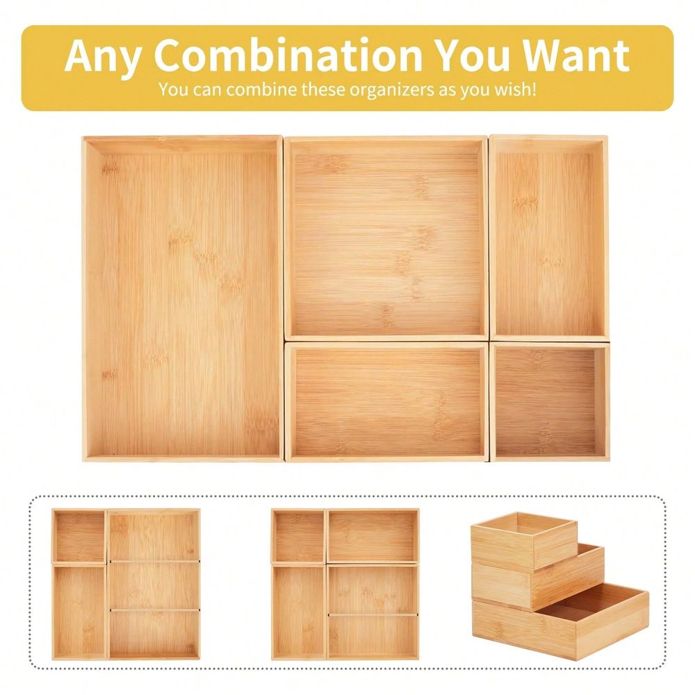 Регулируемый бамбуковый органа – обзор и цена Drawer Organizer Bamboo