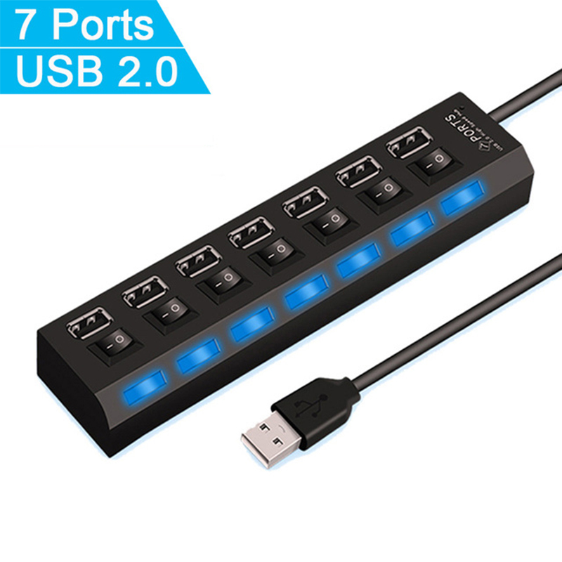 7-портовый USB 2.0-хаб-разветв – обзор и цена Desk Setup Usb Hub
