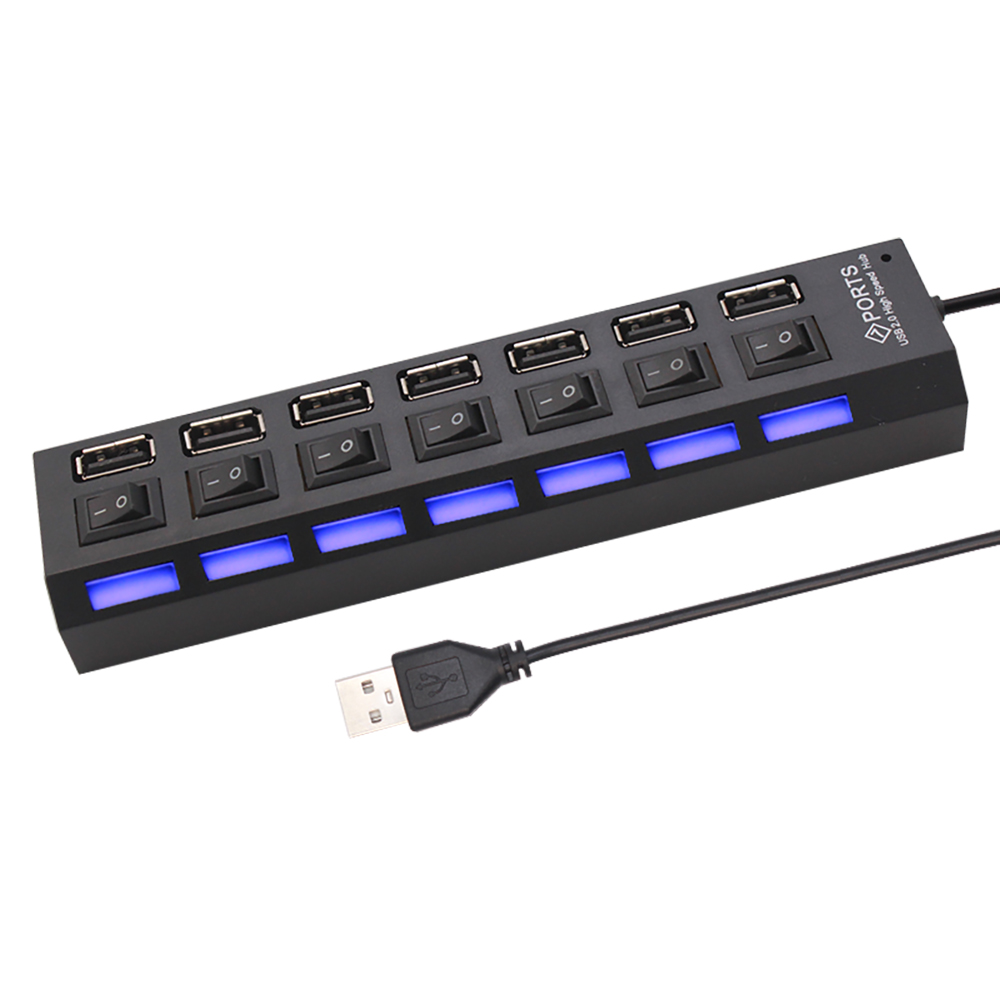7-портовый USB 2.0-хаб-разветв – обзор и цена Desk Setup Usb Hub