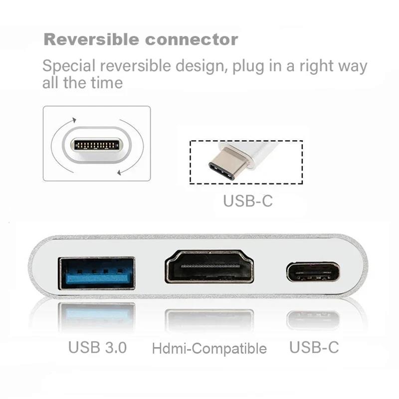 Адаптер 3-в-1 Type-C на HDMI,  – обзор и цена Desk Setup Usb Hub